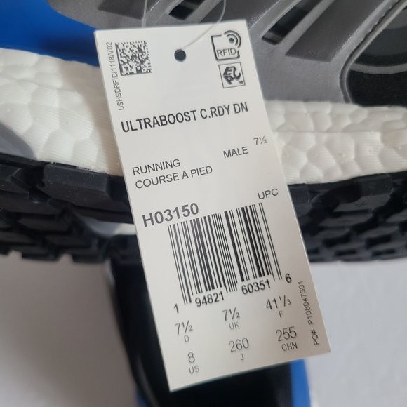 NEW Adidas Ultraboost Cold.RDY DNA NASA Running Shoes H03150 Size 8 Black main image 4